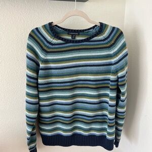Lands End Striped Sweater in Blue and Green
